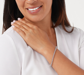 Diamonique Platinum Clad SS  Marquise Simulated Morganite Gem Bracelet 6-3/4"